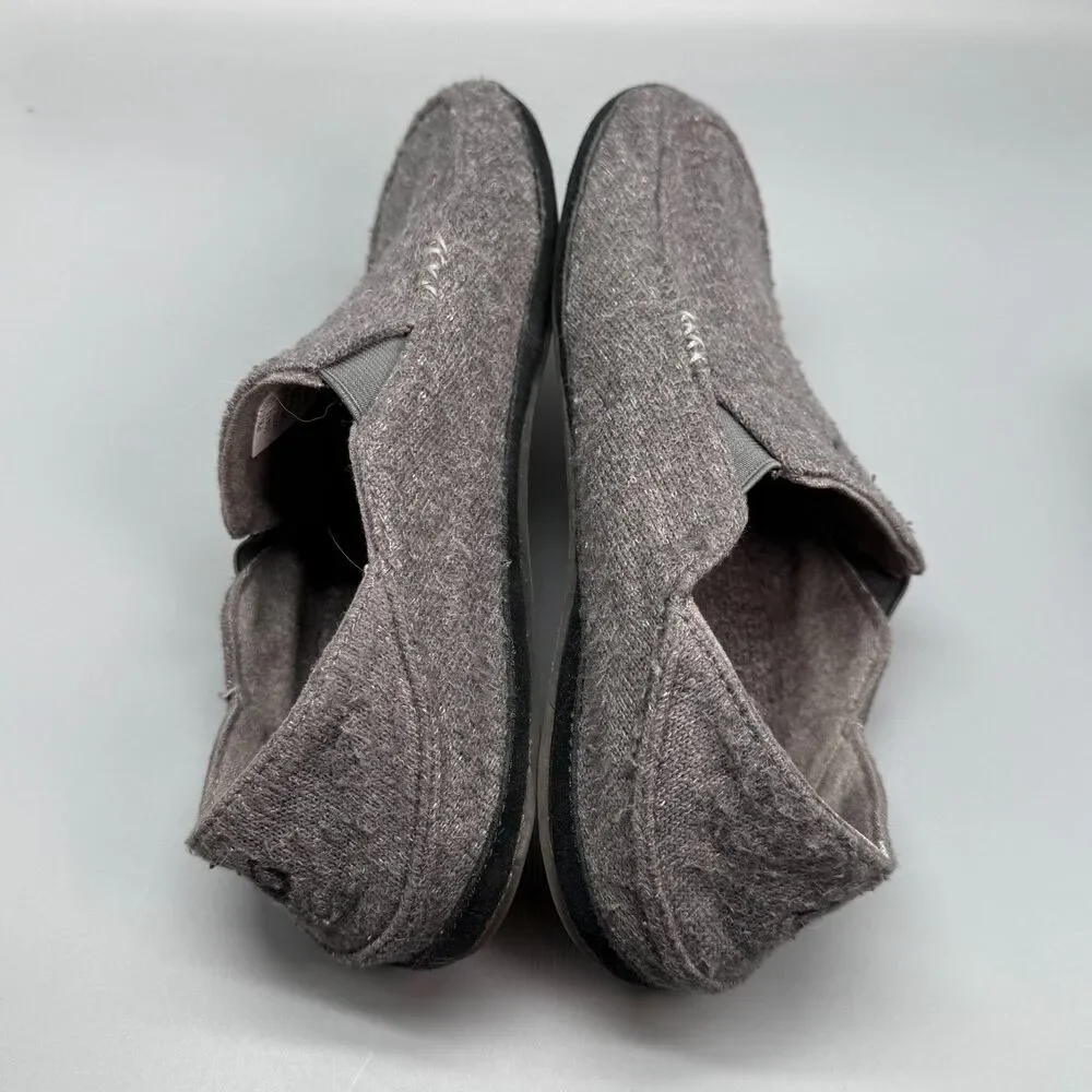 Olukai Moloa Hulu Men's 9 Gray Wool Lightweight Slip-On Low Top Comfort Slippers